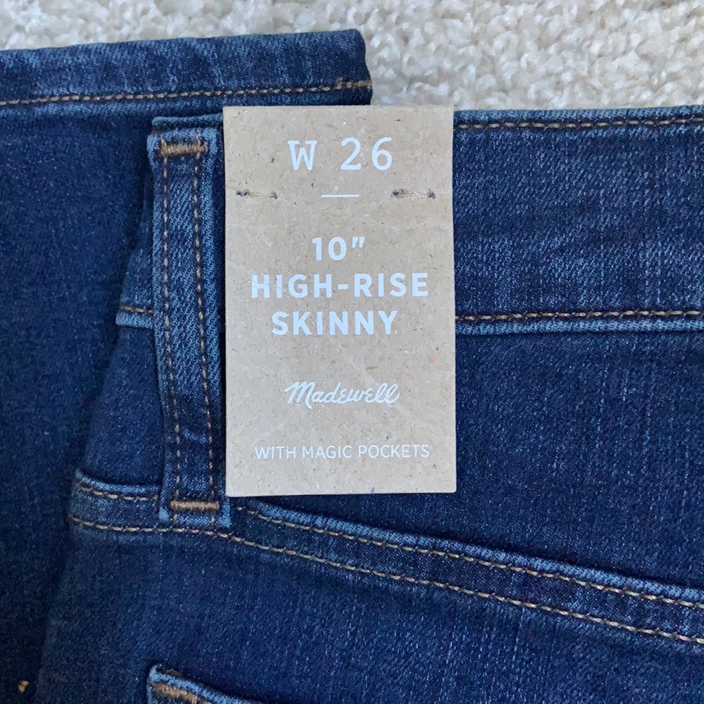 Madewell 10” High Rise Dark Wash Skinny Jeans - Picture 3 of 4